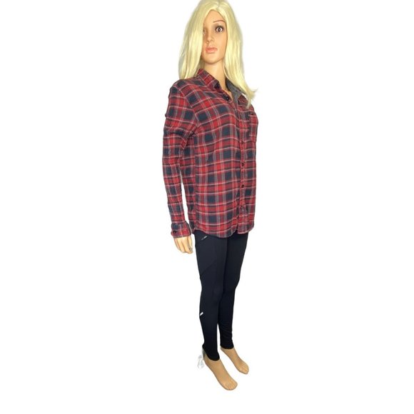 Vans Women's Plaid Flannel Long Sleeve Shirt Red Gray Black Size M - Picture 13 of 16